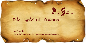 Mátyási Zsanna névjegykártya